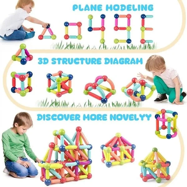 Montessori Magnetic Building Construction Toys for Kids