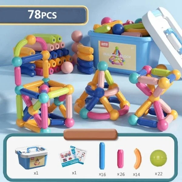 Montessori Magnetic Building Construction Toys for Kids