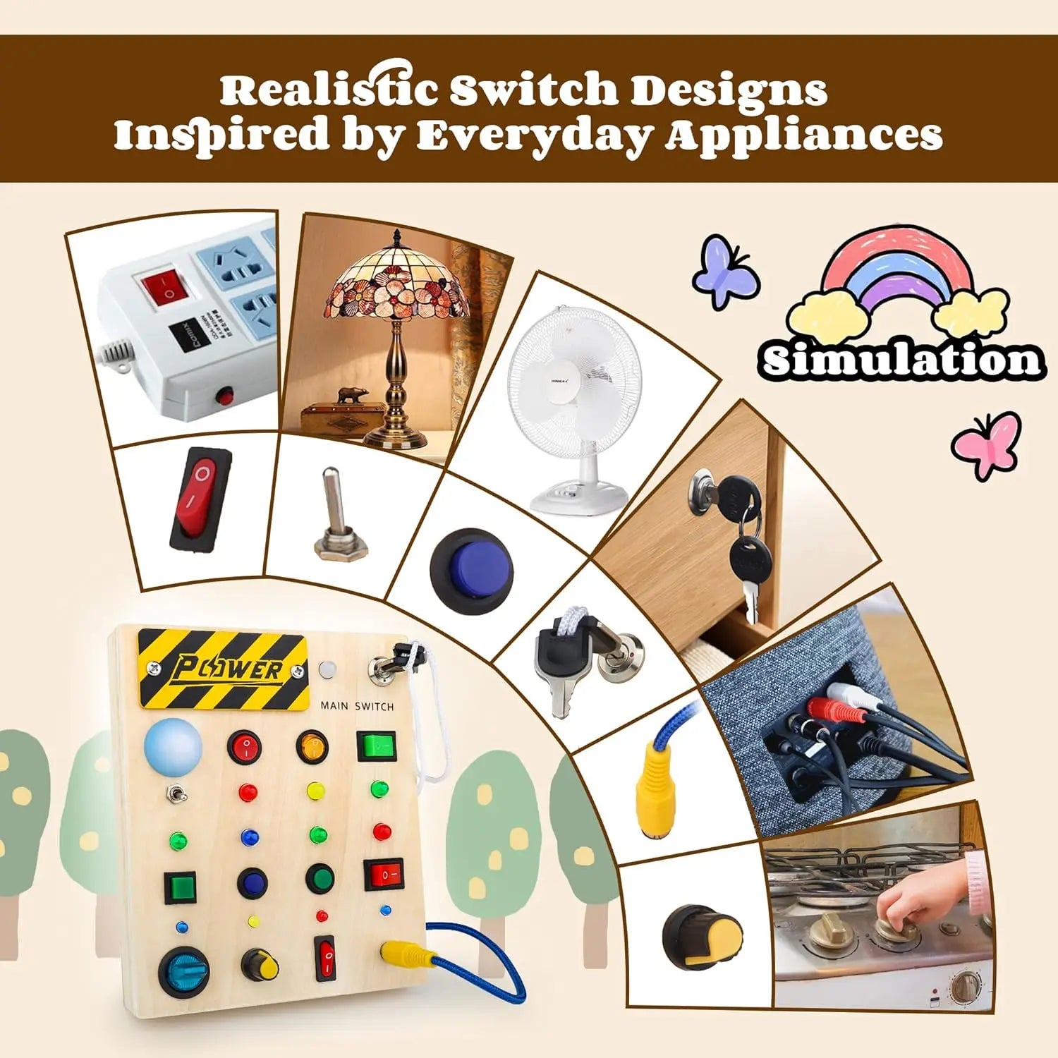 Sensory Toy Wooden Switch Board