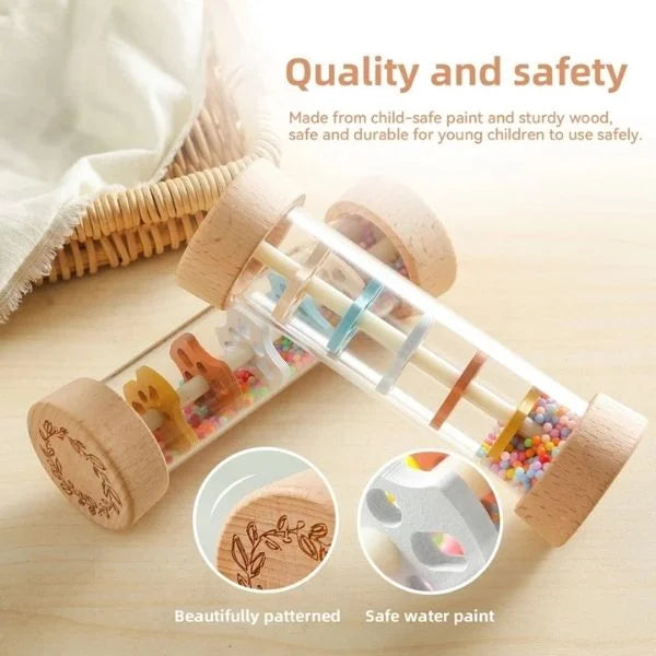 Baby Sensory Toys Montessori Rain Rattle Toy 01