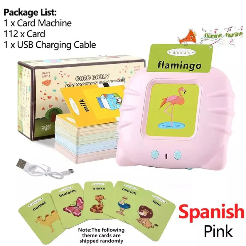 Educational Toy Talking Flashcards Spanish Pink