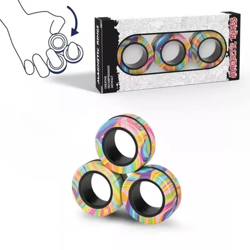 Fidget Toy Magnetic Spinner Rings Set UK