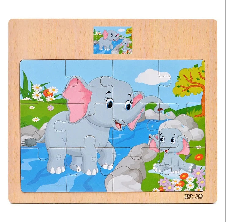 Tiny Thinkers: Cartoon Wooden Puzzle Set