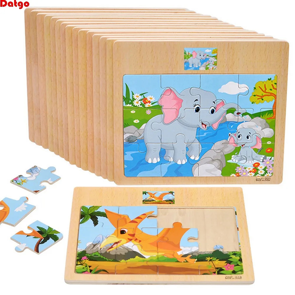 Tiny Thinkers: Cartoon Wooden Puzzle Set