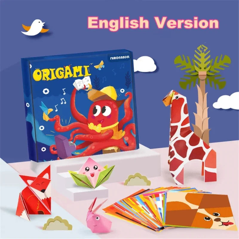 Kit de manualidades de origami para niños con papel de colores