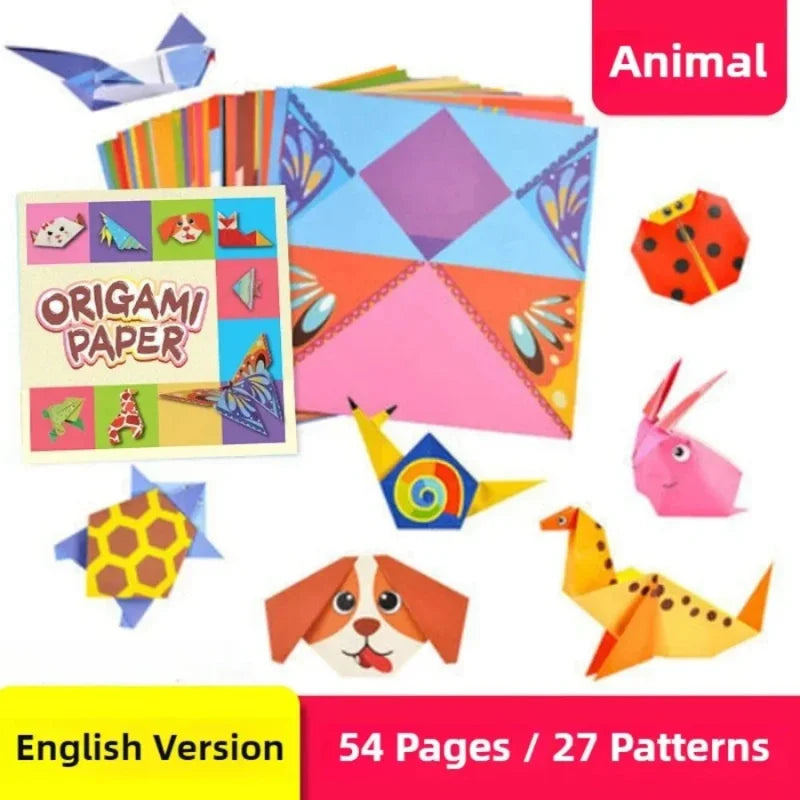 Kit de manualidades de origami para niños con papel de colores