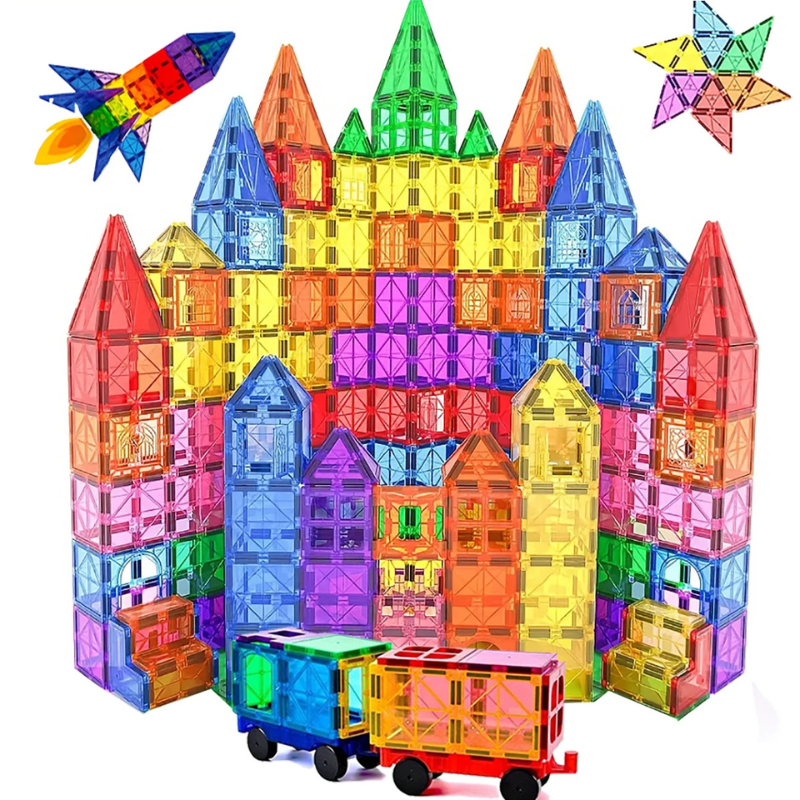 Montessori Magnetic Building Tiles Construction Toys 2
