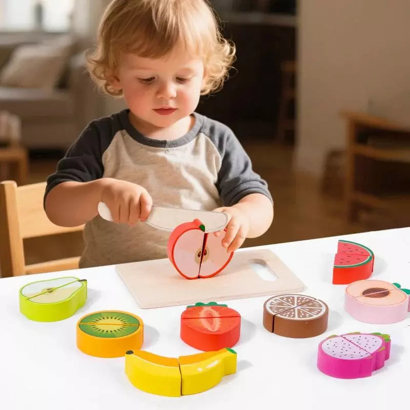 Montessori Toy Wooden Food Cutting Set