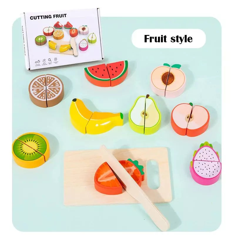 Montessori Toy Wooden Food Cutting Set 01