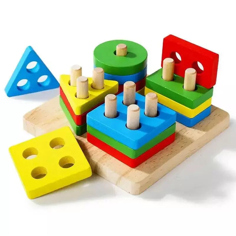 Montessori Toy Wooden Sorting and Stacking Puzzle 02