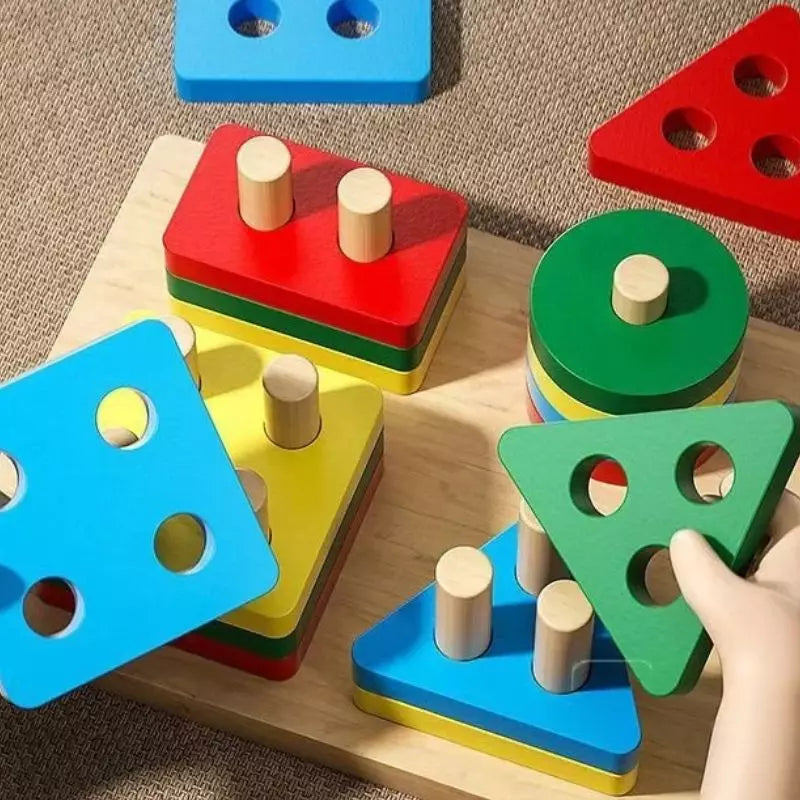 Montessori Toy Wooden Sorting and Stacking Puzzle 03