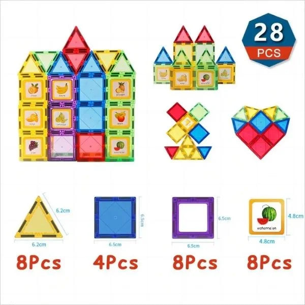 Montessori Magnetic Building Tiles Construction Toys 010