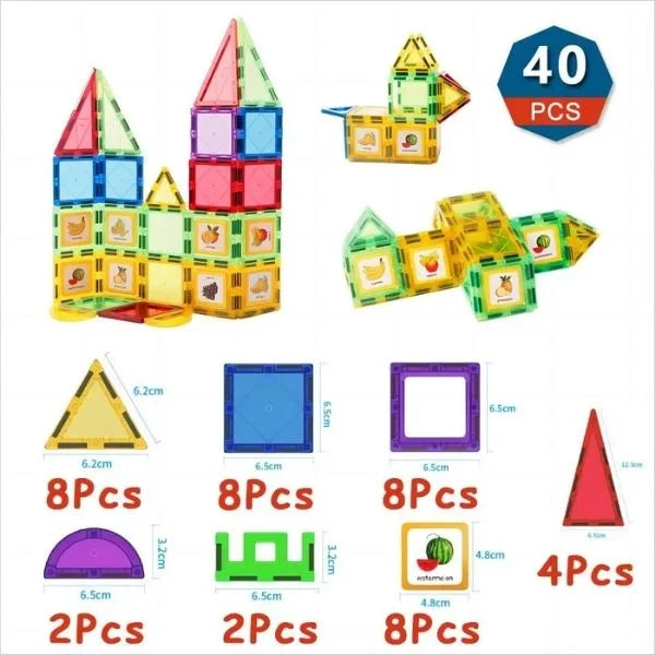 Montessori Magnetic Building Tiles Construction Toys 011