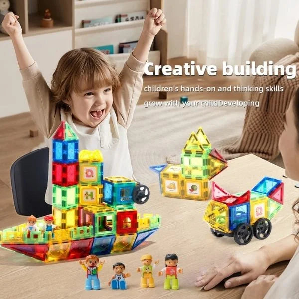 Montessori Magnetic Building Tiles Construction Toys 02