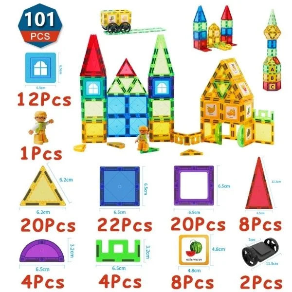 Montessori Magnetic Building Tiles Construction Toys 06