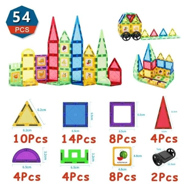 Montessori Magnetic Building Tiles Construction Toys 09