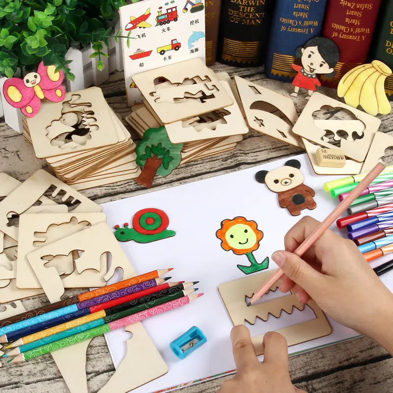 InspiraDraw: 32-Piece Creative Stencil Set for Kids
