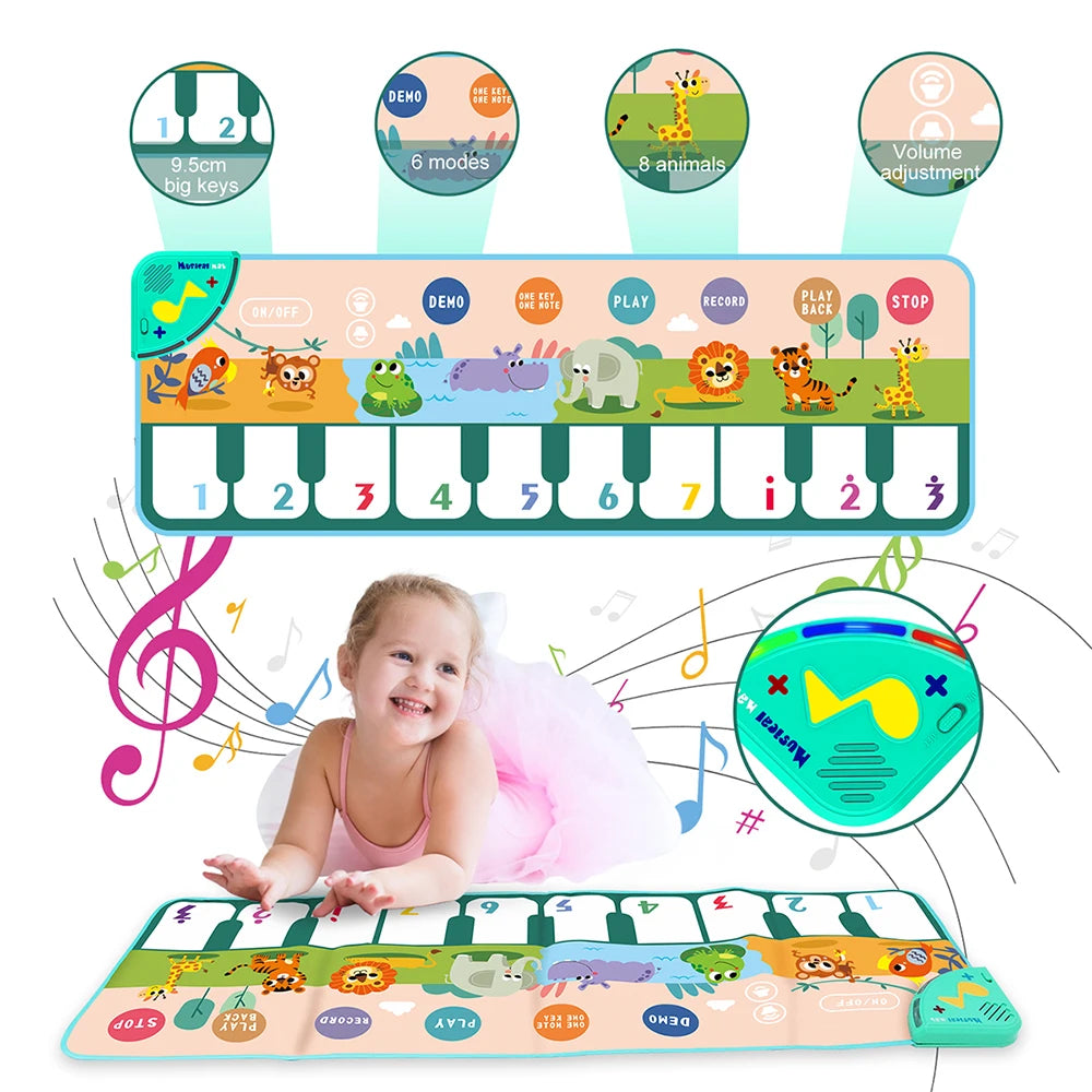 Jungle Jams: Animal or Musical Instrument Sound Piano Mat for Kids