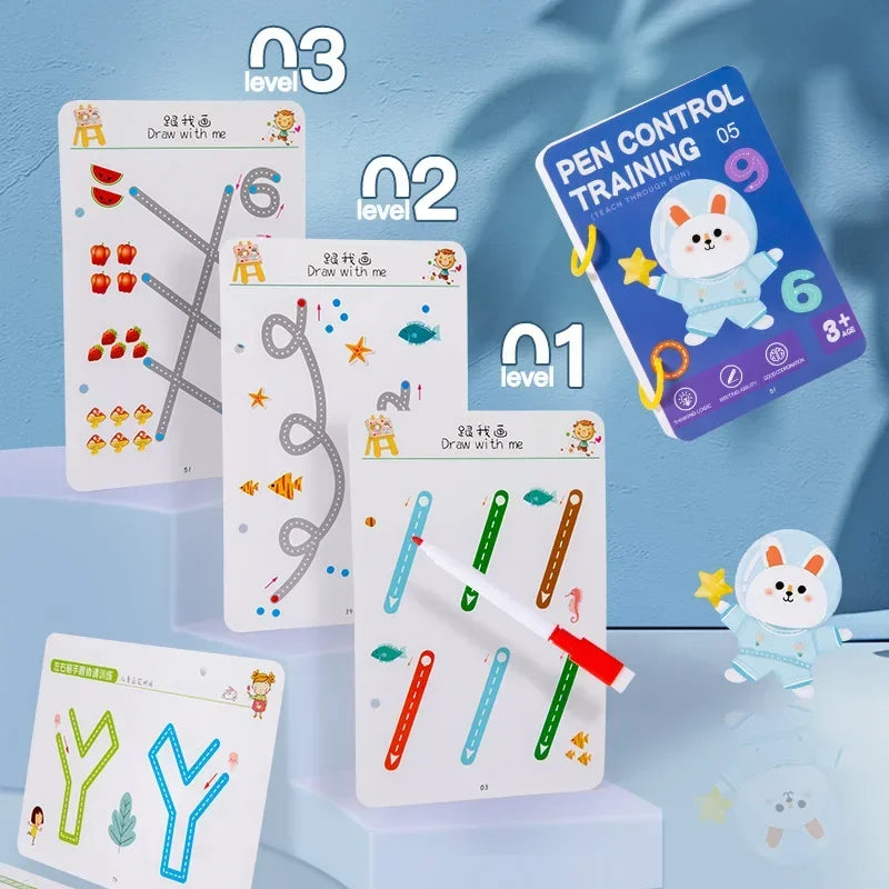 MagicFlow Copybook: Reusable Tracing Fun for Montessori Minds