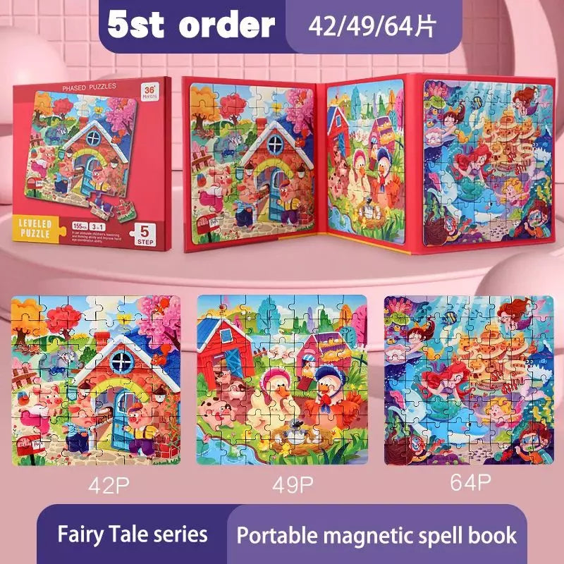 Wooden Puzzle Magnetic Montessori Activity Book Fairy