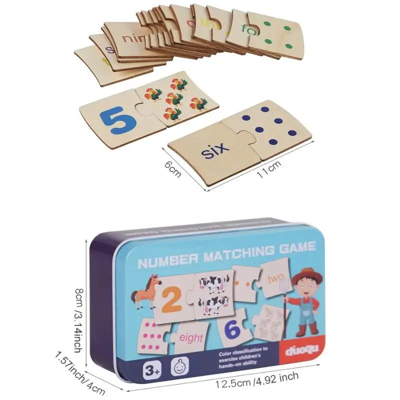 Wooden Puzzle Montessori Number Blocks SIZE