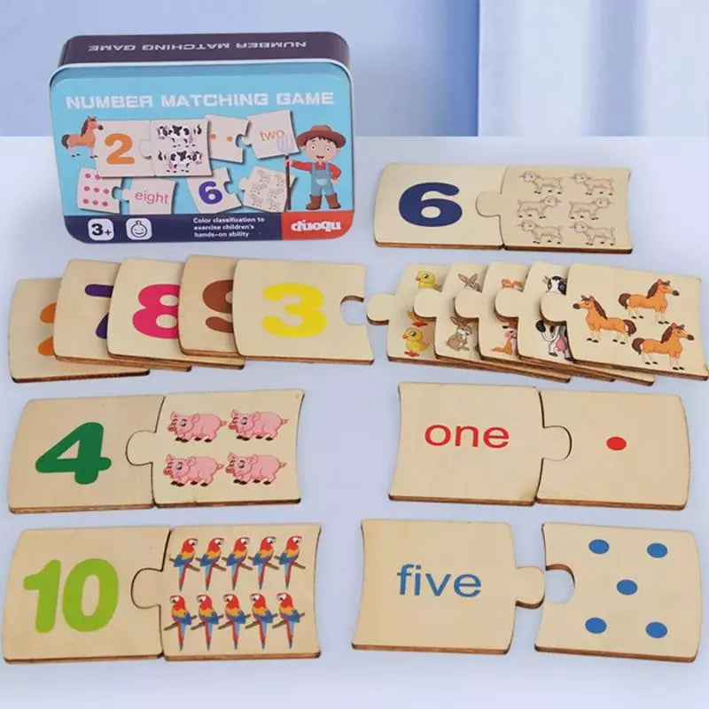 Wooden Puzzle Montessori Number Blocks