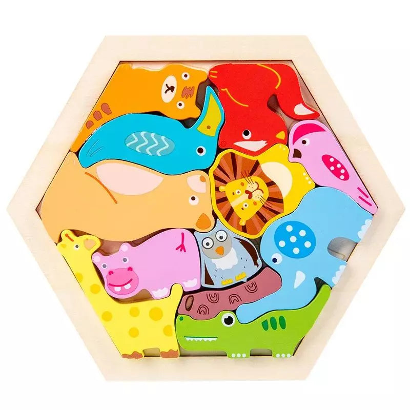 Wooden Puzzle Shape Board 01