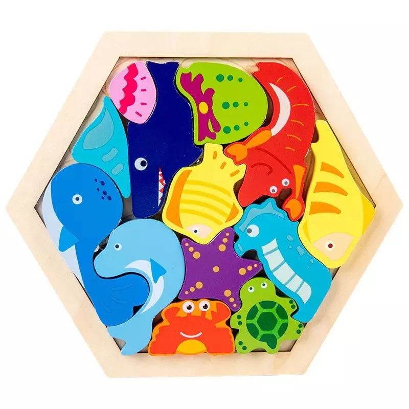 Wooden Puzzle Shape Board 04