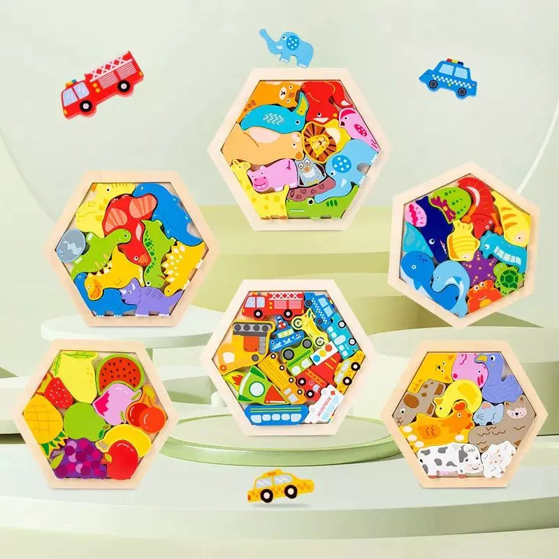 Wooden Puzzle Shape Board UK