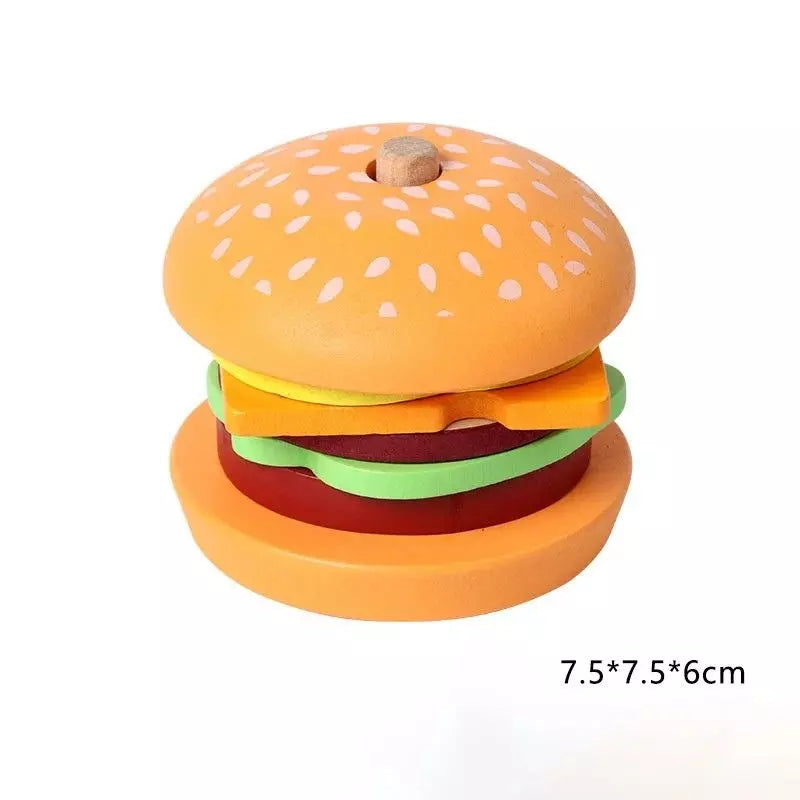 Wooden Toy Burger Stack Set UK