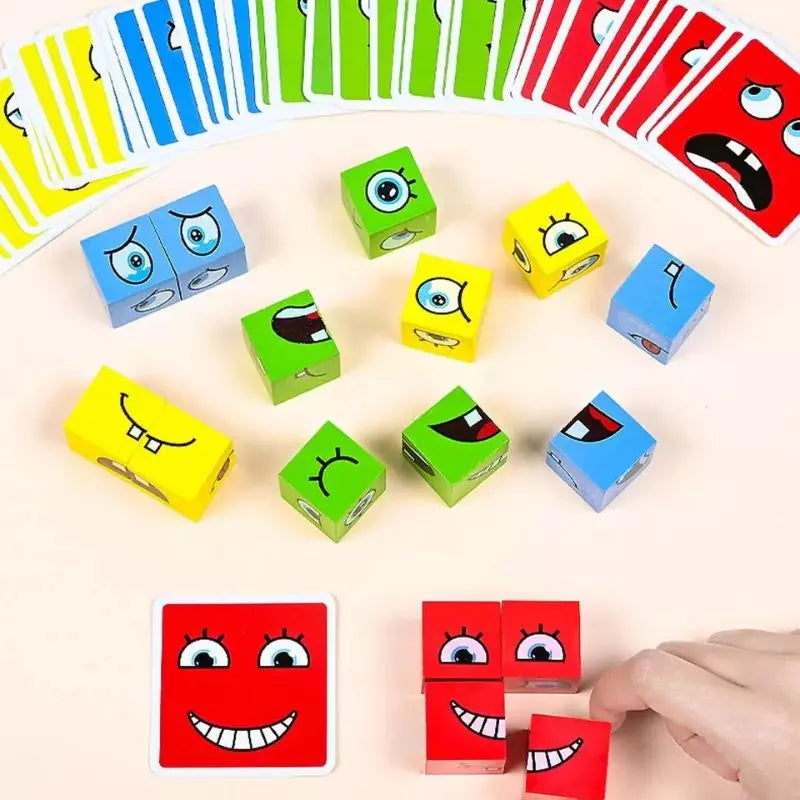 Wooden Toy Emotions Cube Game UK