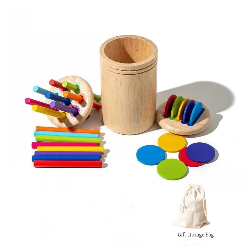 Montessori ColourMinds: Wooden Sorting & Sensory Puzzle Set