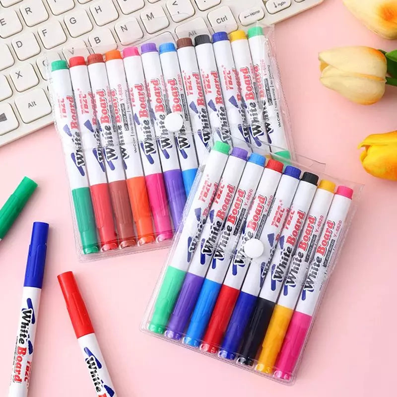 Coloured Pens Floating Whiteboard Set