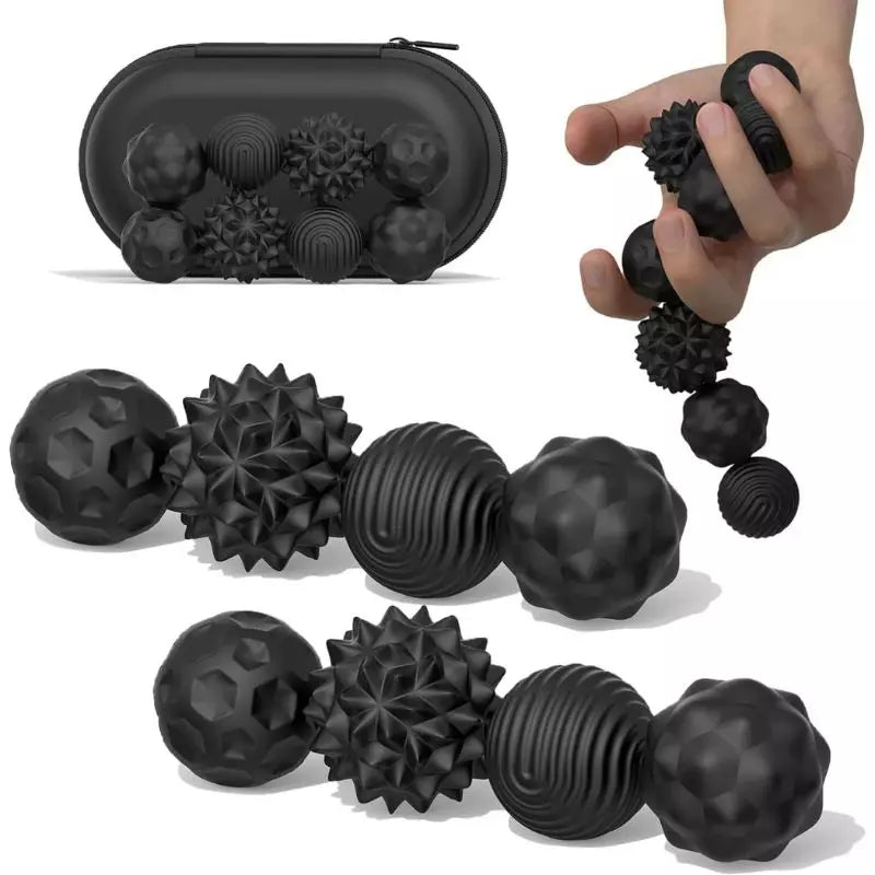 Fidget Toy Magnetic Silicone Balls Black