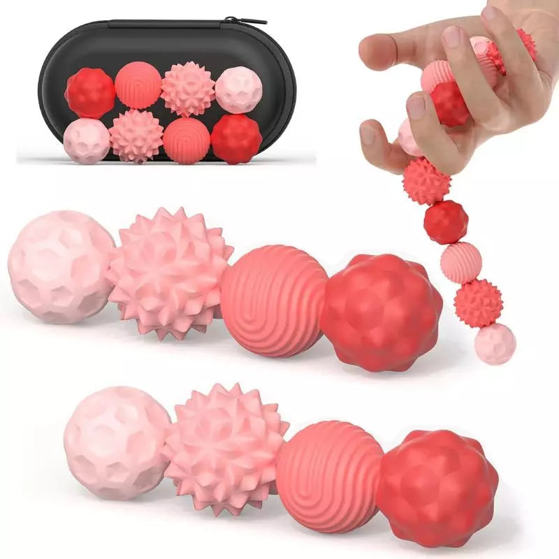 Fidget Toy Magnetic Silicone Balls Red