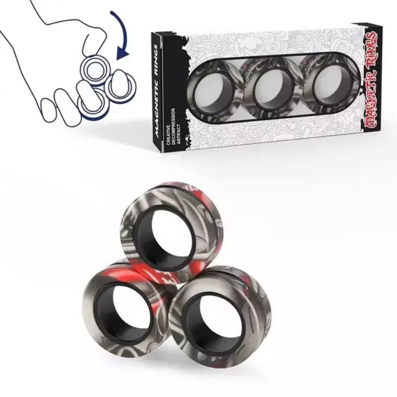 Fidget Toy Magnetic Spinner Rings Set