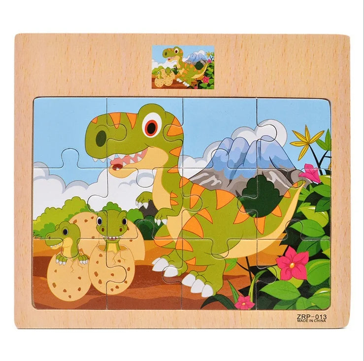 Tiny Thinkers: Cartoon Wooden Puzzle Set