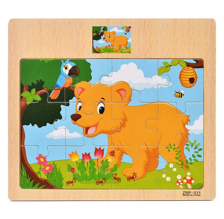 Tiny Thinkers: Cartoon Wooden Puzzle Set