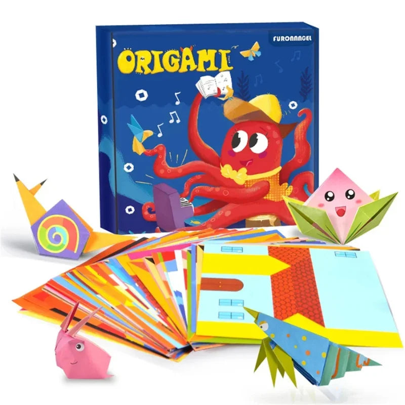 Kit de manualidades de origami para niños con papel de colores
