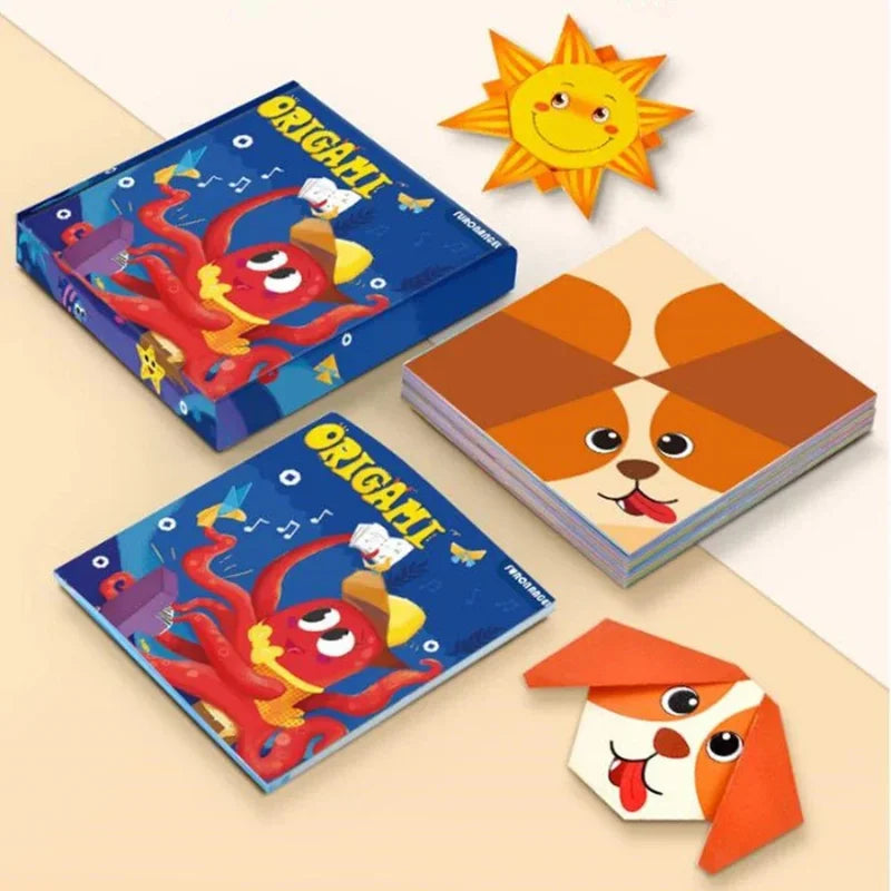 Kit de manualidades de origami para niños con papel de colores