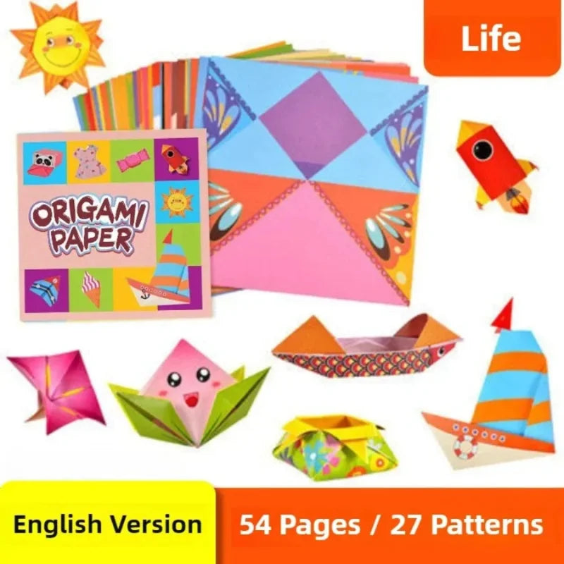 Kit de manualidades de origami para niños con papel de colores