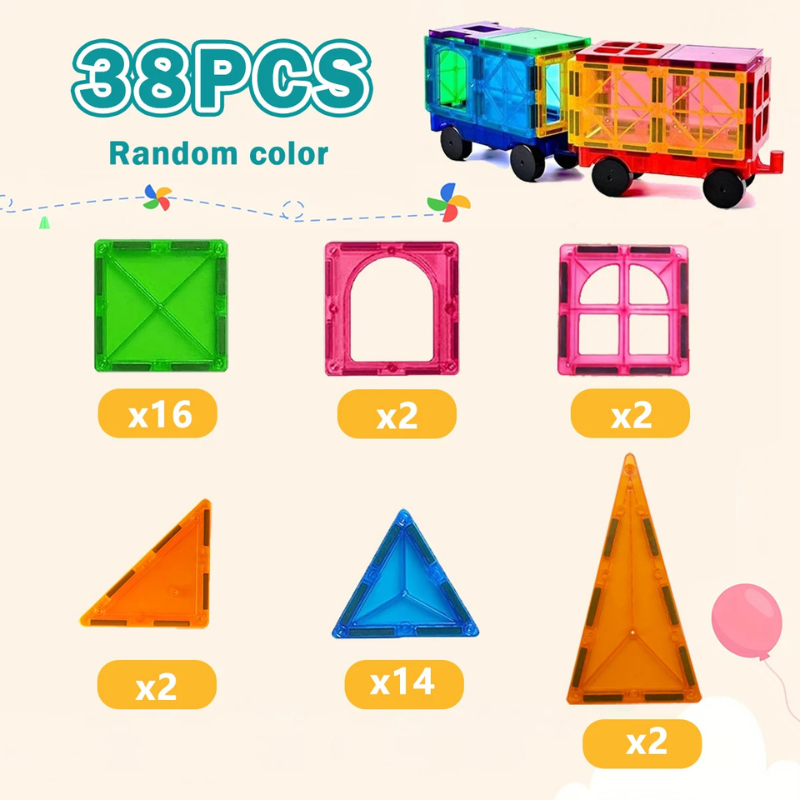 Montessori Magnetic Building Tiles Construction Toys 5
