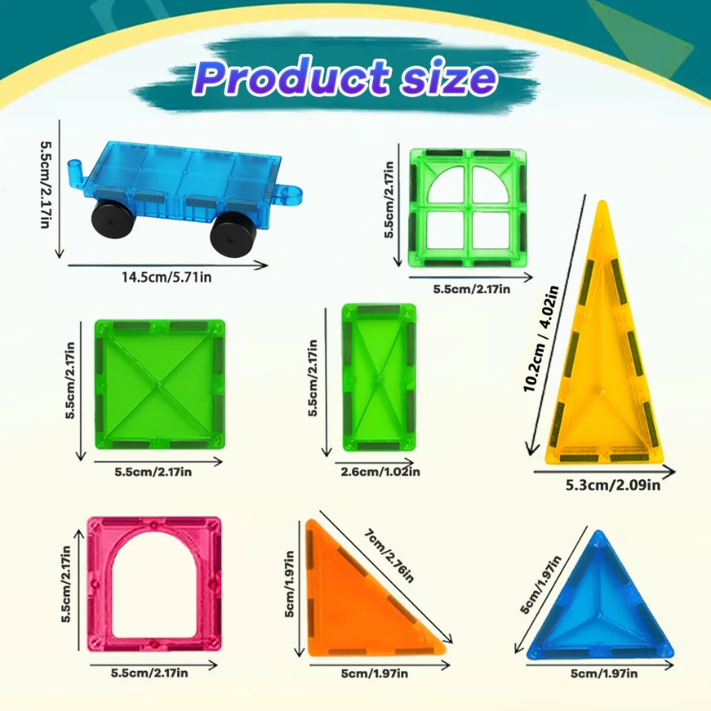Montessori Magnetic Building Tiles Construction Toys 6