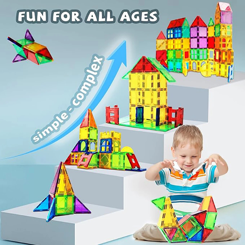 Montessori Magnetic Building Tiles Construction Toys 1
