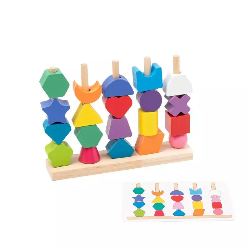 Montessori Toy Five-Column Shape Sorting Set