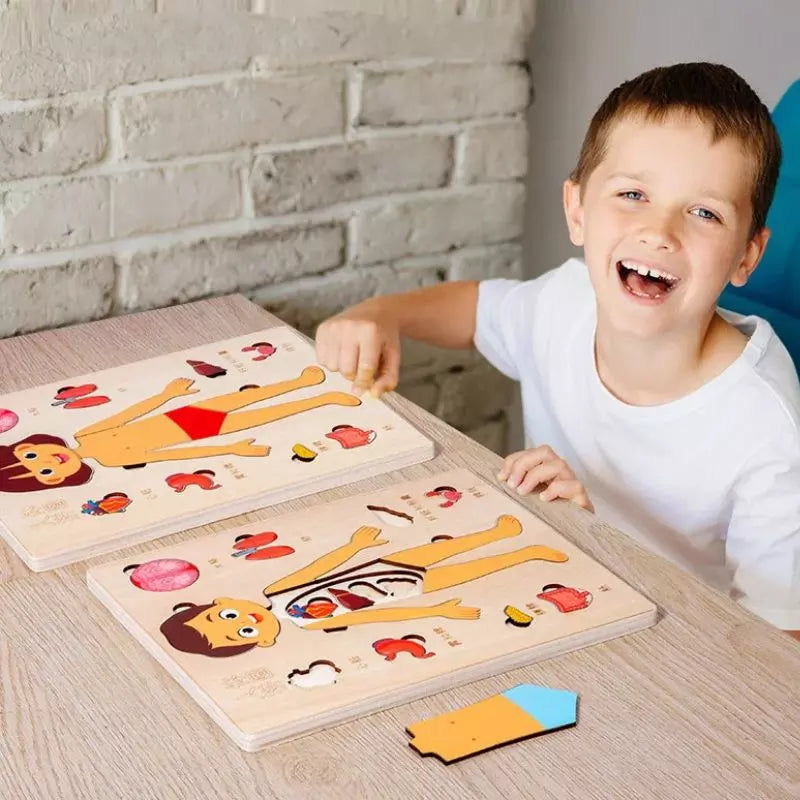 Montessori Toy Human Body Puzzle Board