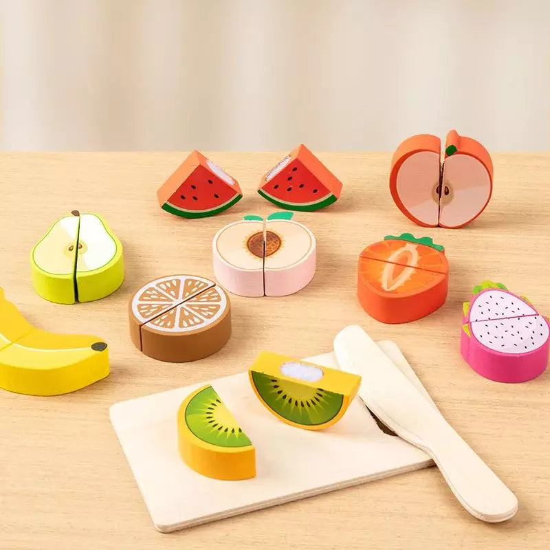 Montessori Toy Wooden Food Cutting Set UK