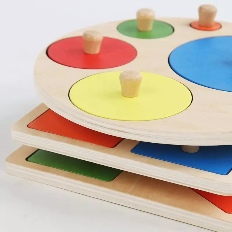 Montessori Toy Wooden Shape & Colour Puzzle UK