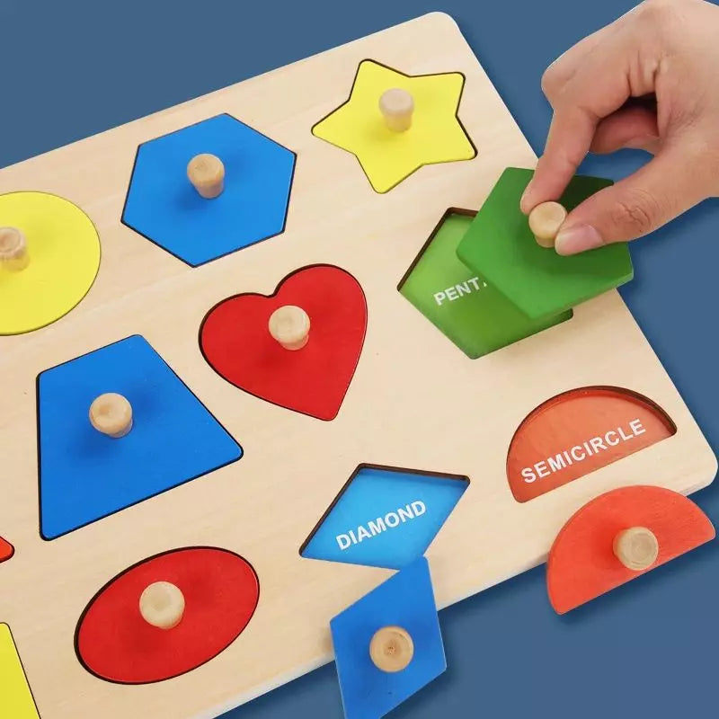 Montessori Toy Wooden Shape & Colour Puzzle