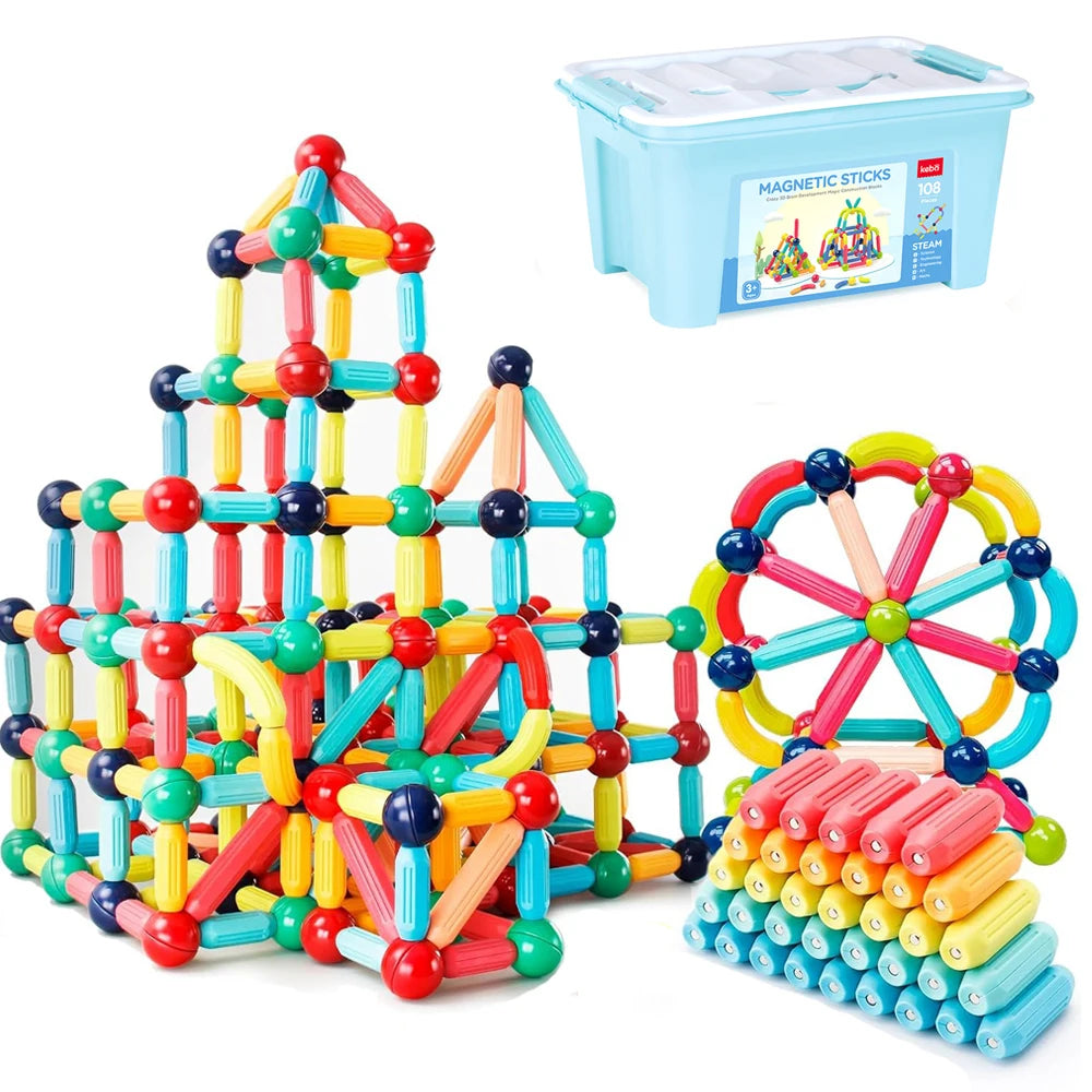 Montessori MagnoConstruct: Magnetic Building Set for Kids